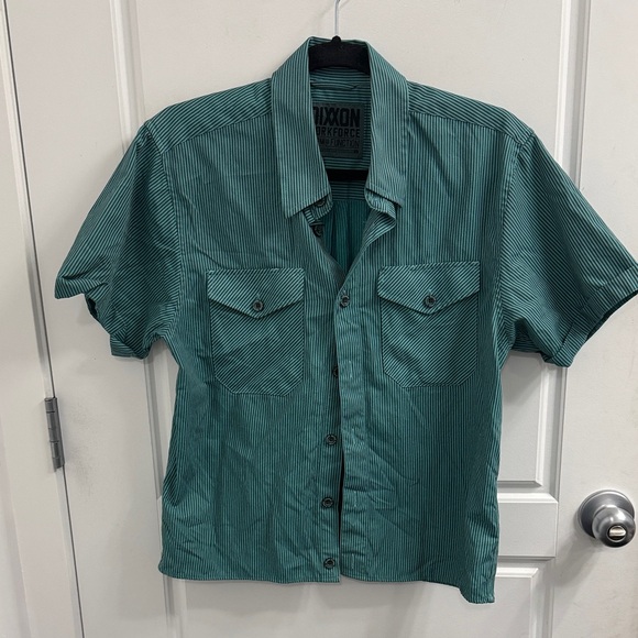 DIXXON Other - DIXXON Green and White Striped Casual Button‎ Down Shirt